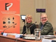 Forum Stowarzyszenia Filmowców Polskich, na zjdęciu: Agnieszka Odorowicz (PISF) i Jacek Bromski (SFP)